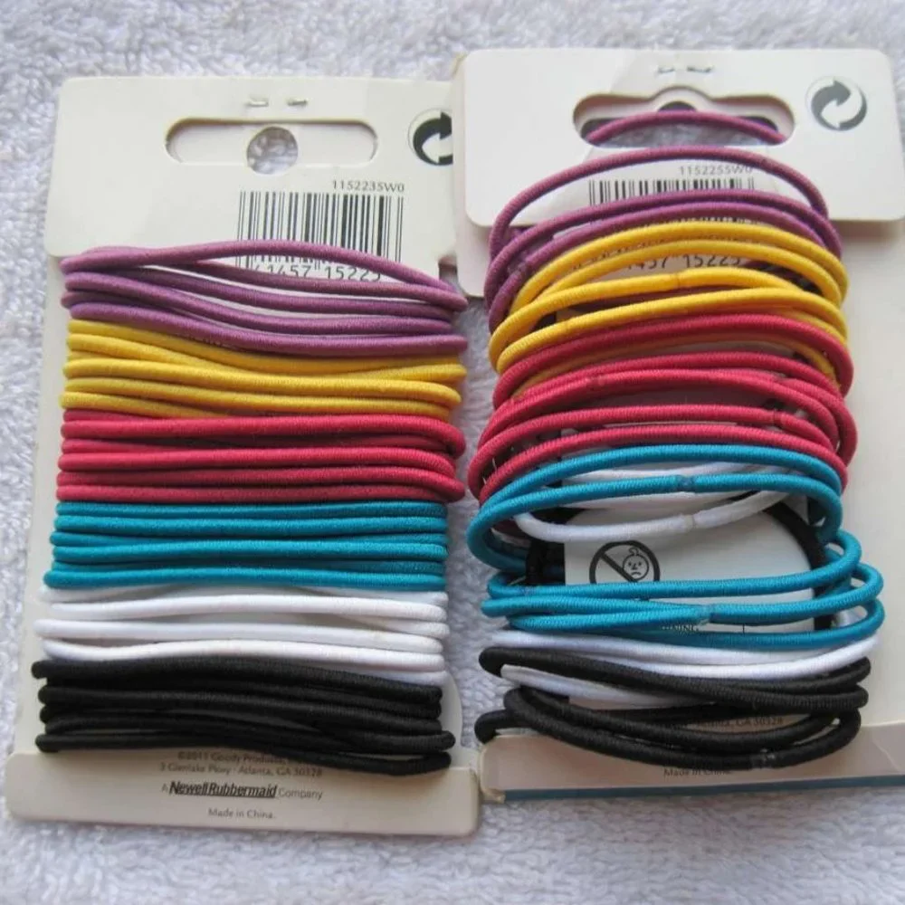36 Goody Ouchless Citrus Twist Color Thin No Metal Elastic Hair Bands Ponytailer